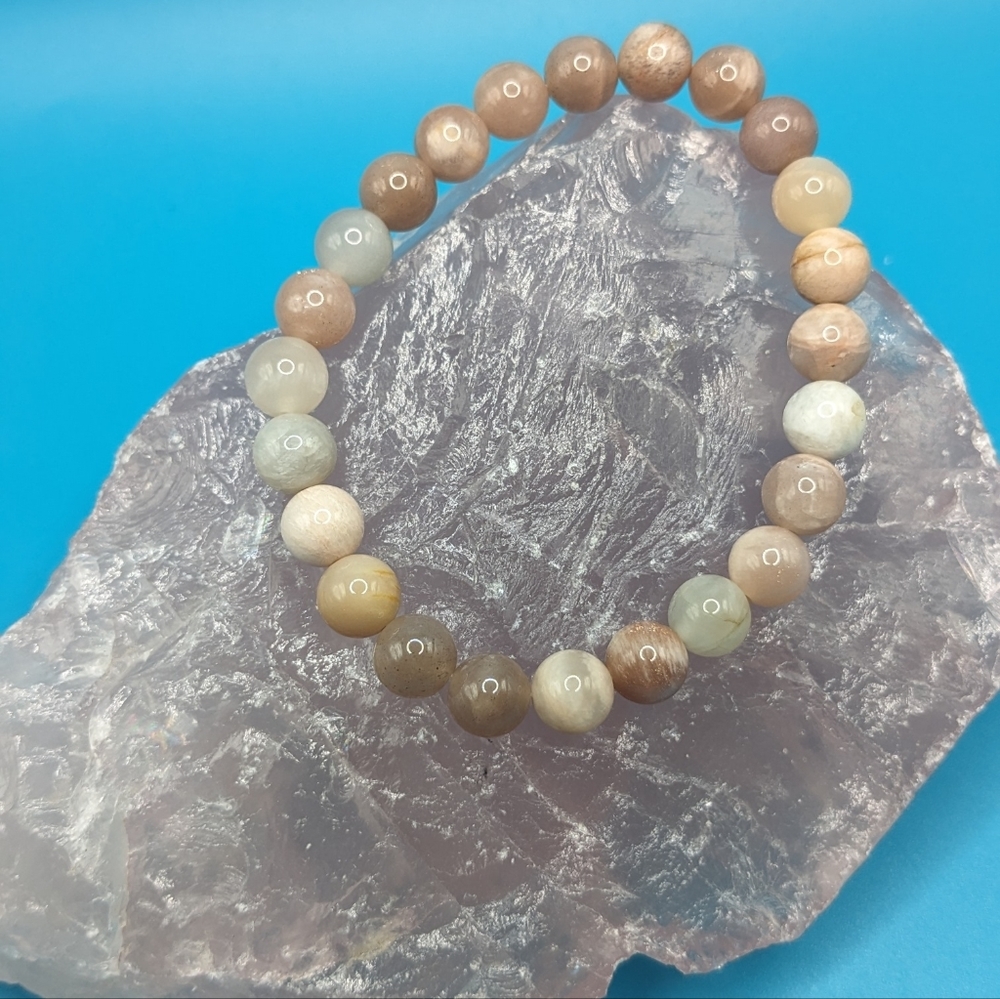 Super flashy beautiful peach moonstone bracelet Intuitively chosen